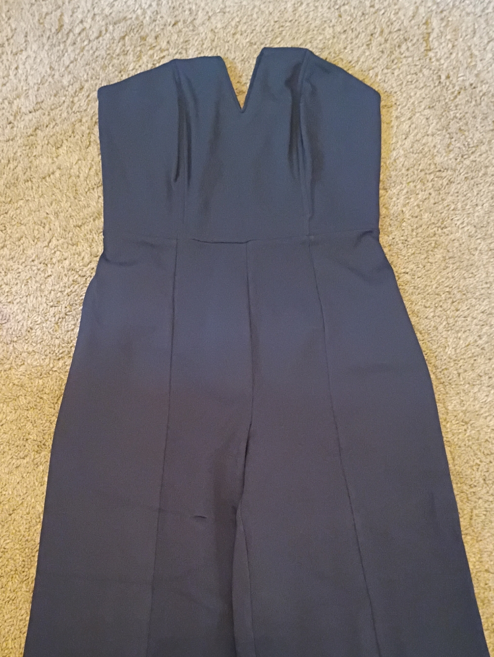 Strapless Navy Wide-Leg Jumpsuit